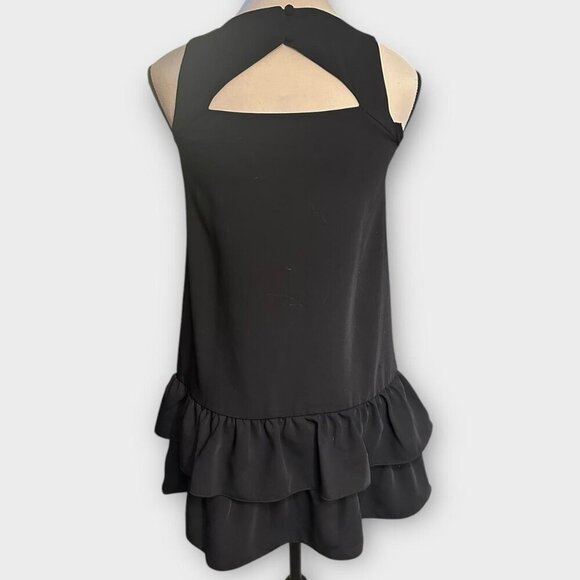 Womens Loft Black Dress With Ruffles - Picture 3 of 6